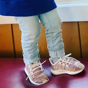 Rainbow adidas ortholite knit shoes toddler 7